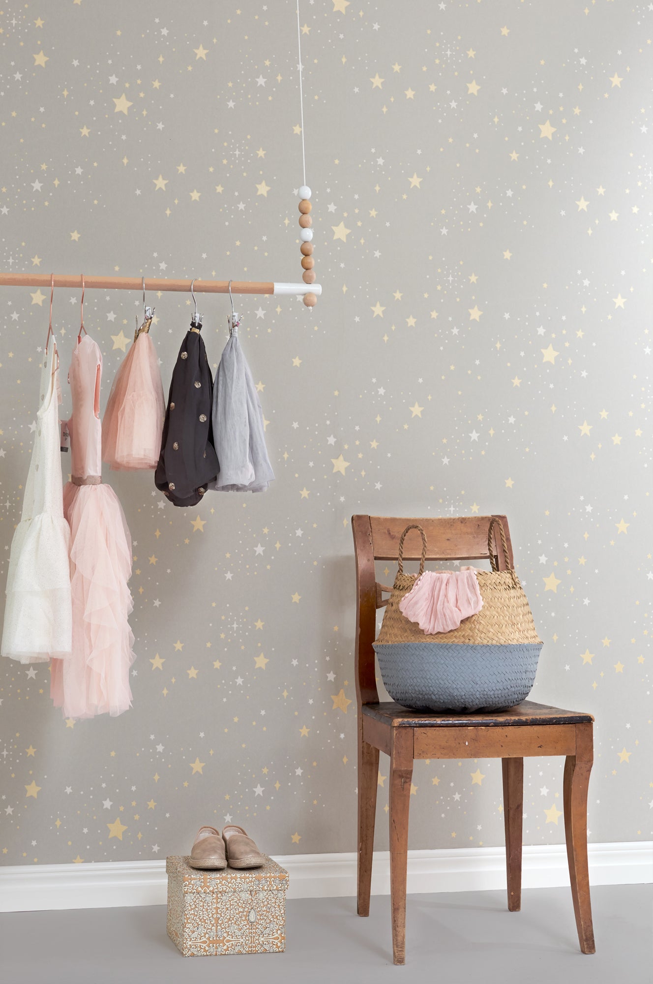 Twinkle Mud Grey wallpaper for Nursery or Kid's Room