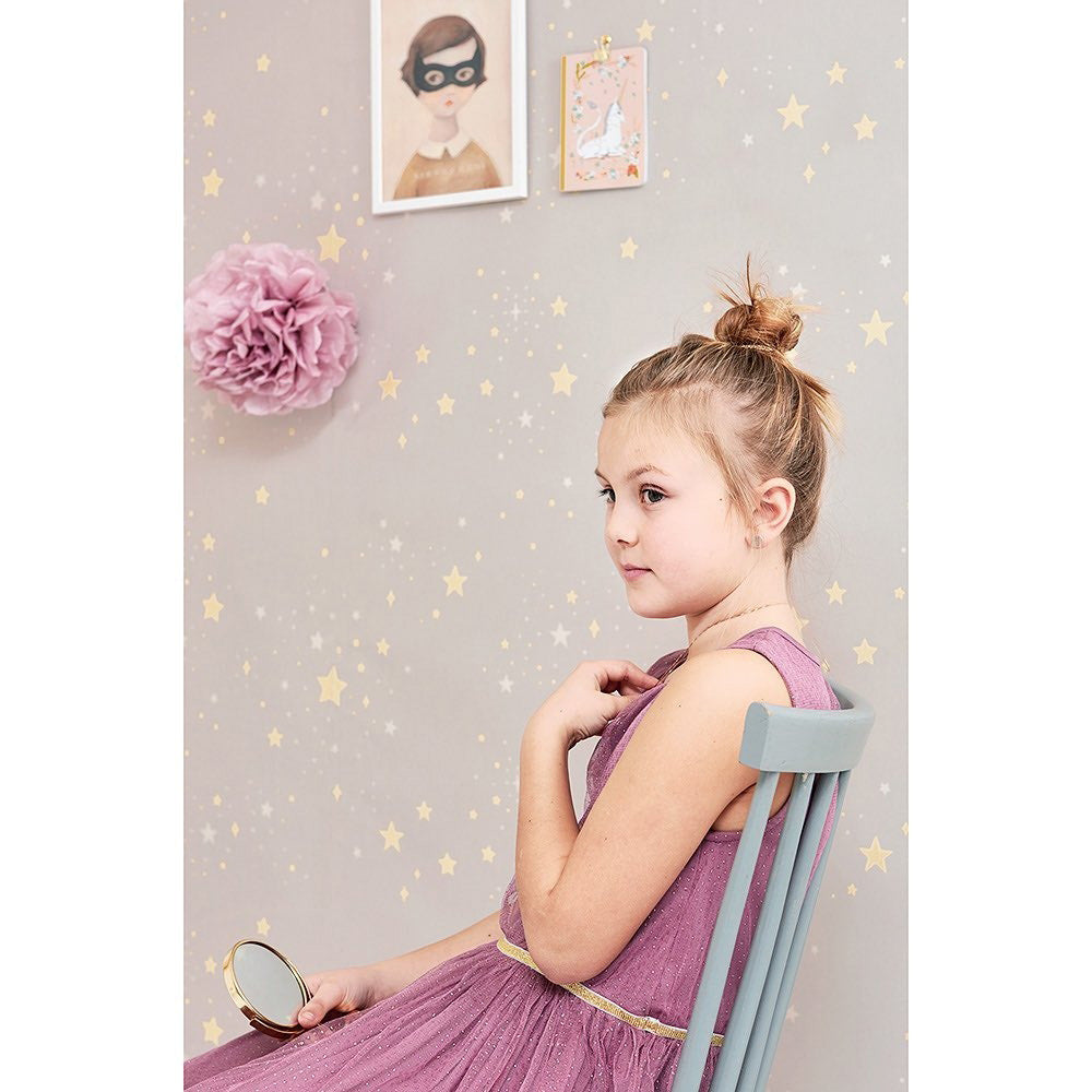 Twinkle Mud Grey wallpaper for Nursery or Kid's Room