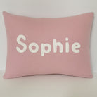 baby pink personalised cushion with name