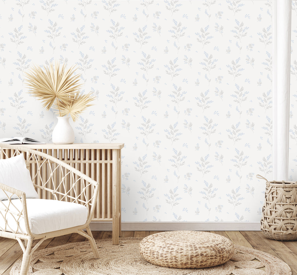 Tove Blue/Grey Wallpaper
