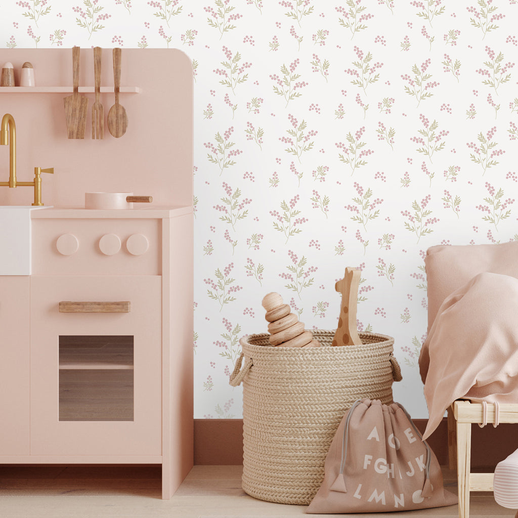 Tove Pink/Green Wallpaper