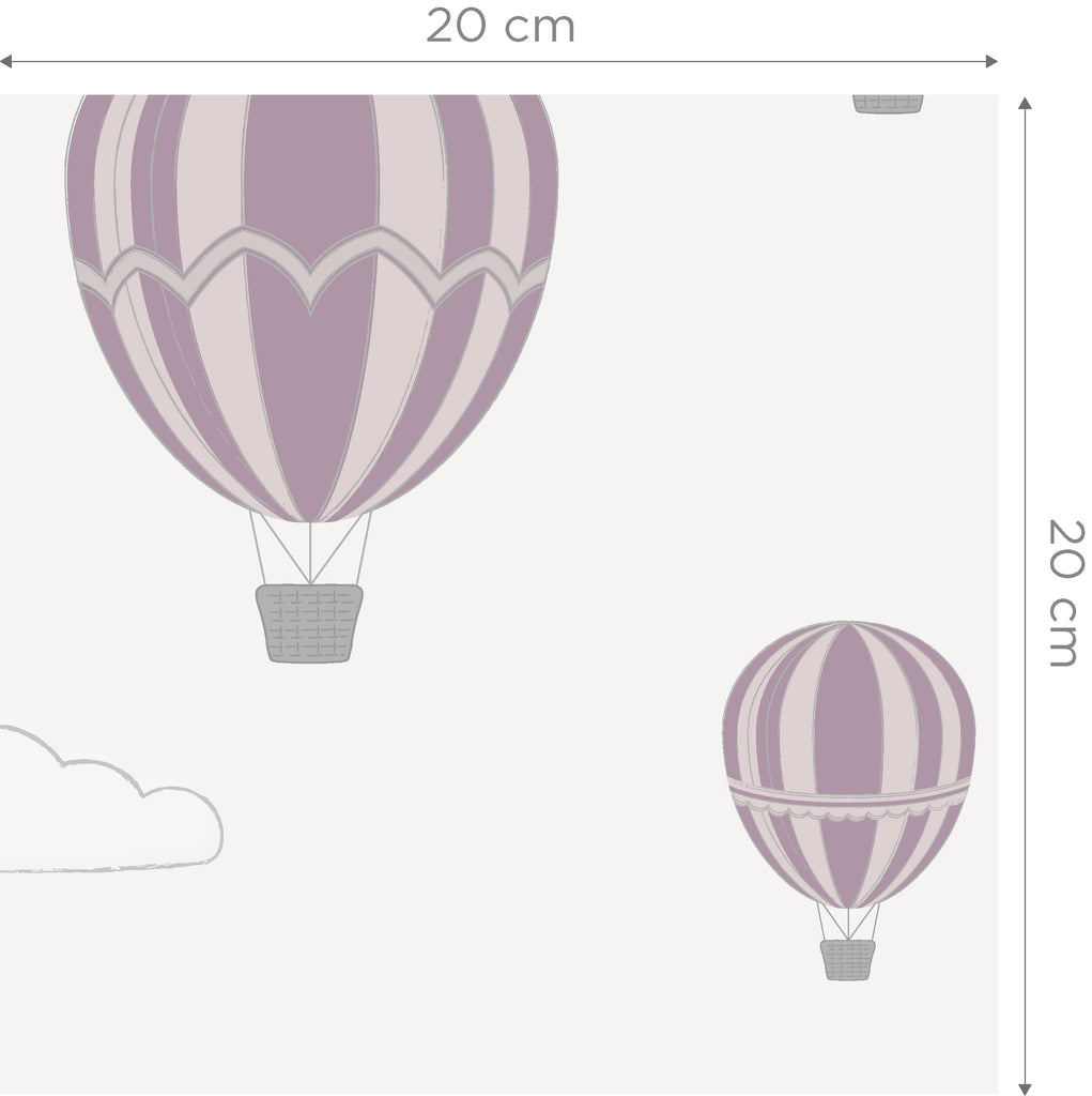 Airballoons Plum/Beige Wallpaper