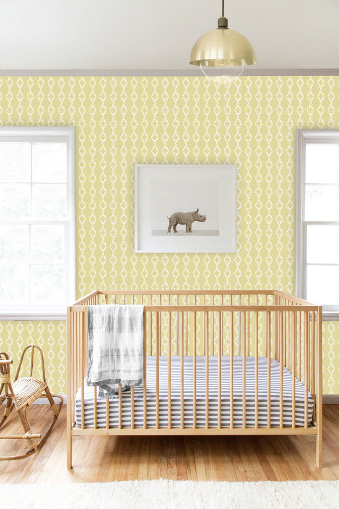 self adhesive wallpaper yellow beige white leaves