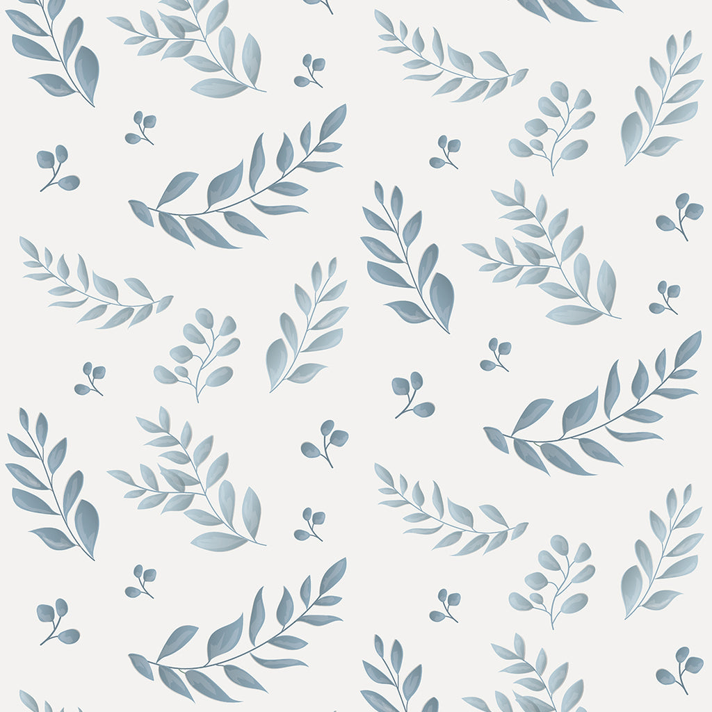 Sample Leafy Blue Wallpaper