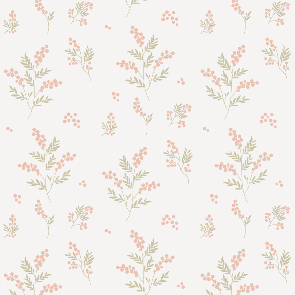 Sample Tove Apricot/Green Wallpaper