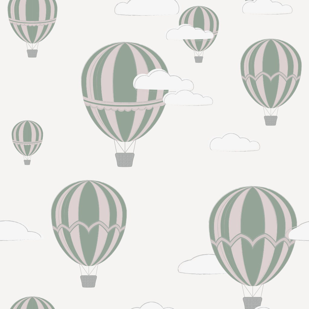 Airballoons Green Wallpaper