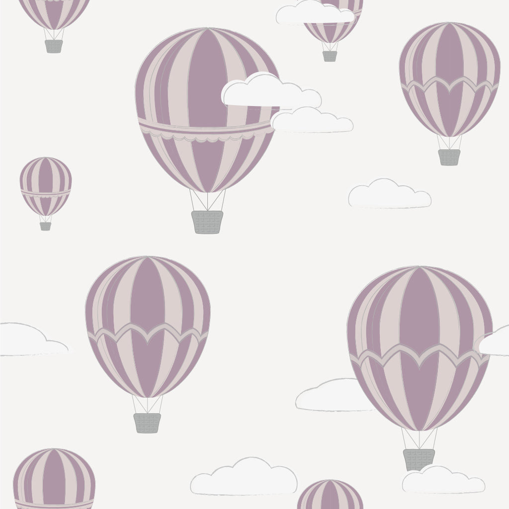 Airballoons Plum/Beige Wallpaper