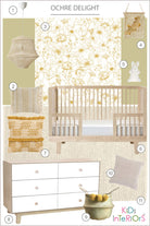Ochre Flowers wallpaper for Nursery or Kid's Room 
