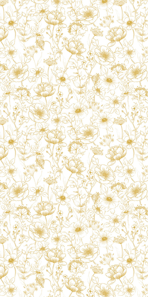 Ochre Flowers wallpaper for Nursery or Kid's Room 