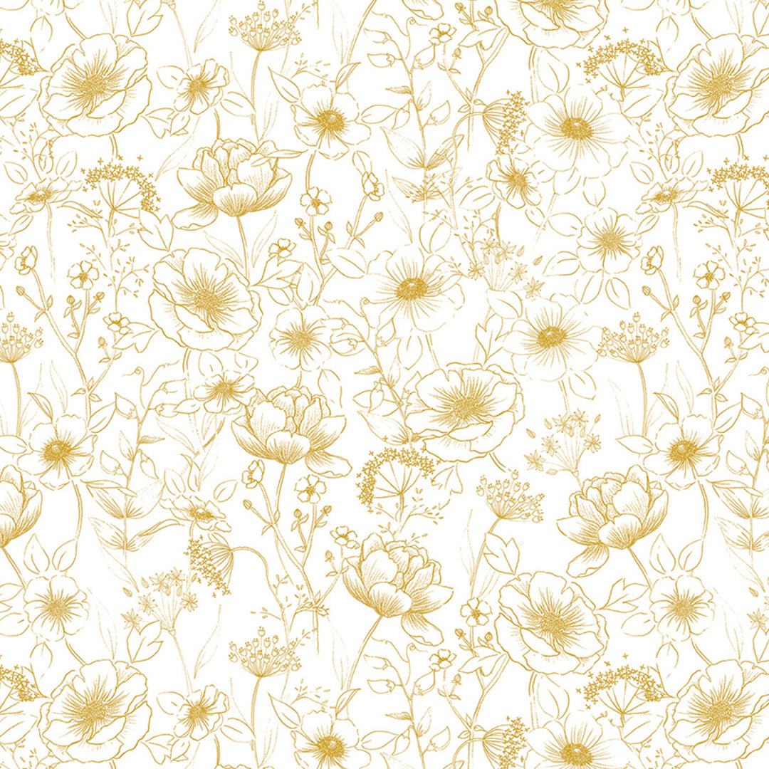 Ochre Flowers wallpaper for Nursery or Kid's Room 