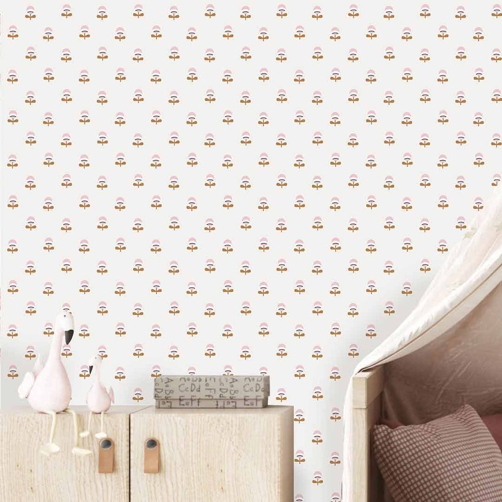 Pia Pink/Brown Wallpaper