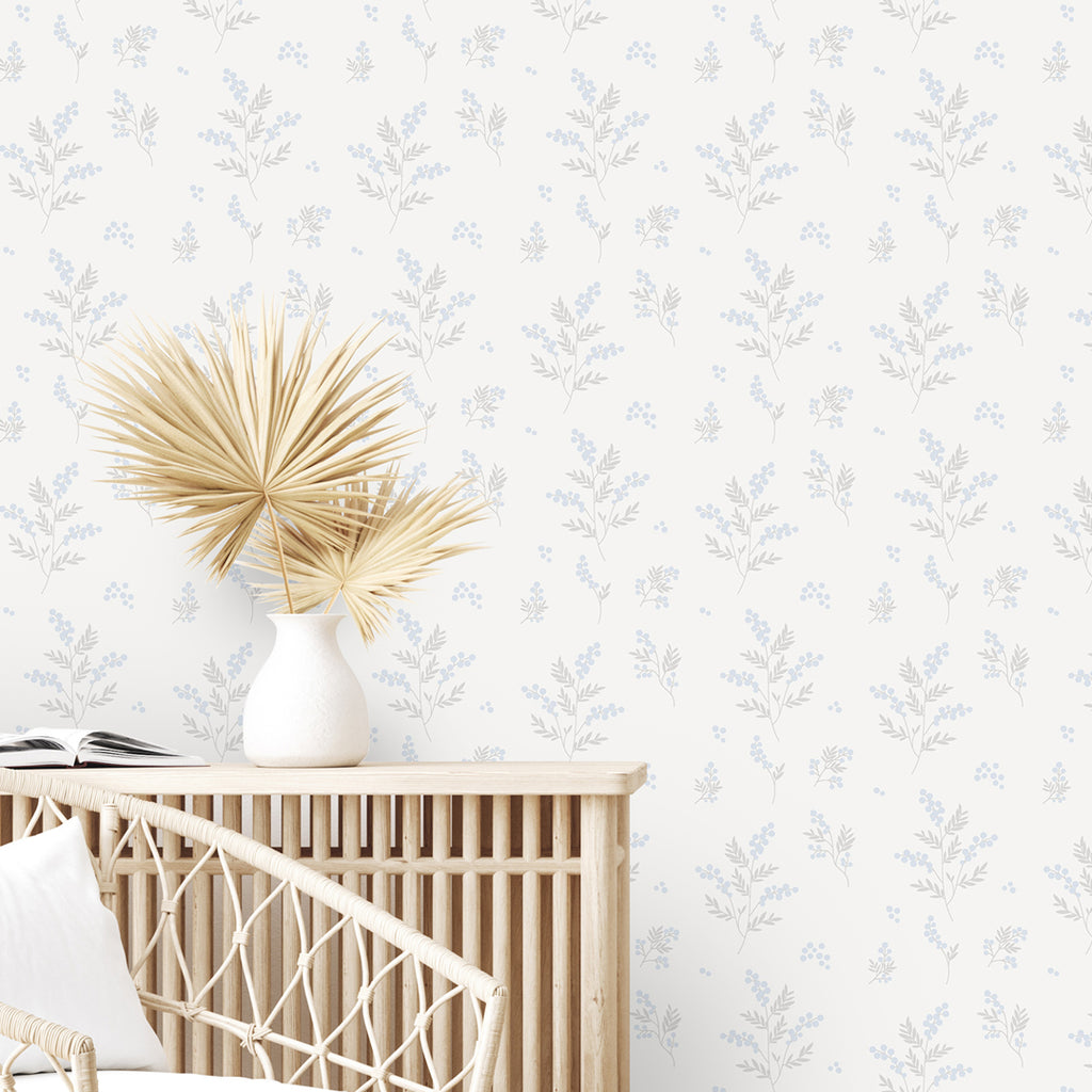 Tove Blue/Grey Wallpaper